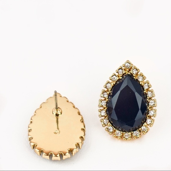 Kate Spade KS Pave Teardrop Navy Balloon Earrings - Picture 4 of 8